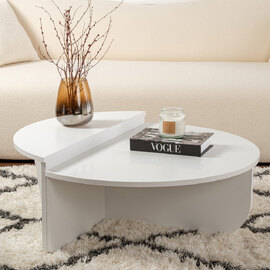 Onelio Oval Wooden Nest Of 2 Coffee Table in White