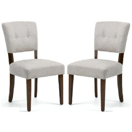 Ontario Beige Fabric Dining Chairs In Pair