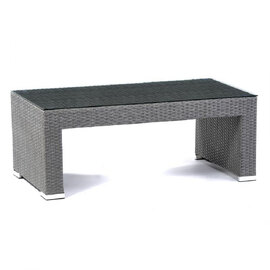 Onyx Glass Top Coffee Table With Rattan Base