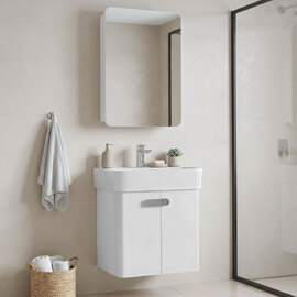 Orbit Wooden Wall Mounted Bathroom Furniture Set in White