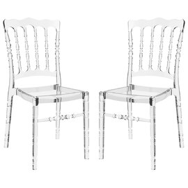 Oregon Clear Transparent Polycarbonate Side Chairs In Pair