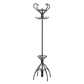 Orem Metal 8 Hooks Coat Stand With Umbrella Stand In Black