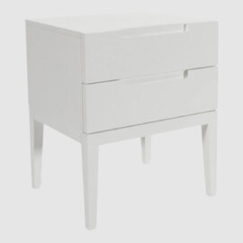 Orillia Wooden Bedside Cabinet With 2 Drawers In White