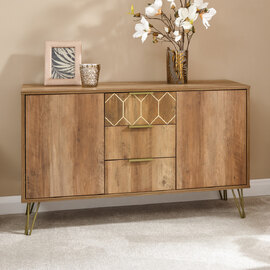 Ormskirk Wooden Sideboard With 2 Doors 3 Drawers In Oak