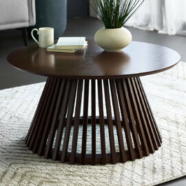 Orono Wooden Round Coffee Table - Dark Brown