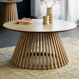 Orono Wooden Round Coffee Table - Light Brown