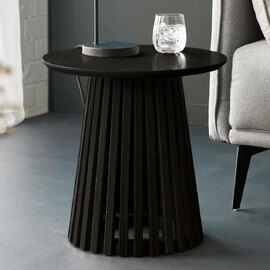 Orono Wooden Round Lamp Table - Black