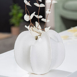 Orvane Small Ceramic Organic Vase in White