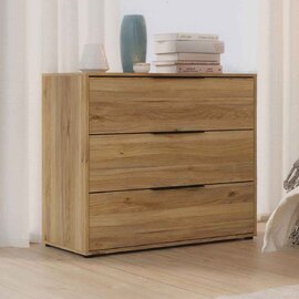 Orwyn Wooden Chest of 3 Drawers in Mauvella Oak