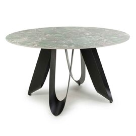 Oshawa Marble Effect Round Dining Table In Green
