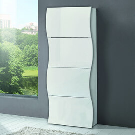 Ice High Shoe Storage Cabinet With 4 Flap Doors In White