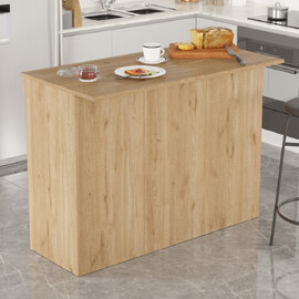 Ossaro Wooden Kitchen Bar Table in Oak