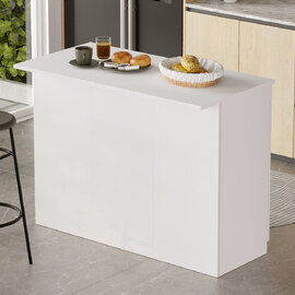Ossaro Wooden Kitchen Bar Table in White
