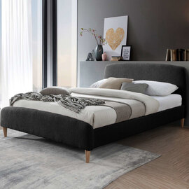 Otaola Fabric Double Bed In Charcoal