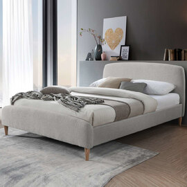 Otaola Fabric Double Bed In Dove Grey