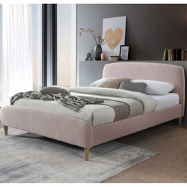 Otaola Fabric King Size Bed In Pink