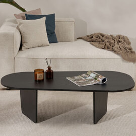 Sento Oval Wooden Coffee Table in Black
