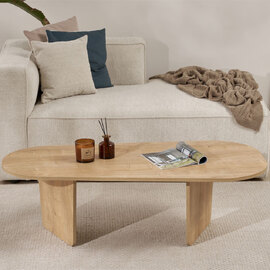Sento Oval Wooden Coffee Table in Oak