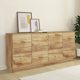 Ovarin Wooden Sideboard with 4 Doors in Wotan Oak