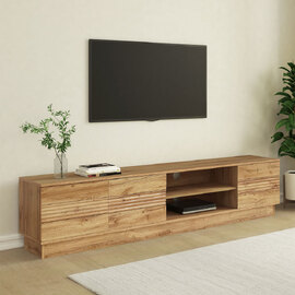 Ovarin Wooden TV Stand with 3 Doors in Wotan Oak