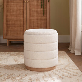 Ovario Fabric Storage Stool in Cream