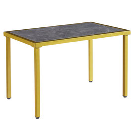 Ovid High Gloss Grey Marble Effect Dining Table With Gold Frame