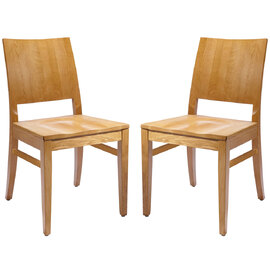 Owensboro Natural Wooden Side Chairs In Pair