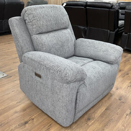 Owenton Fabric Electric Recliner 1 Seater Sofa In Grey