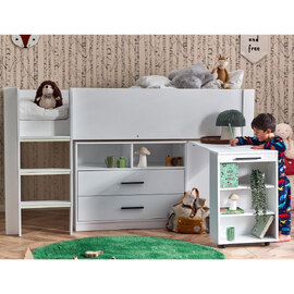 Oxford Wooden Mid Sleeper Children Bed In White