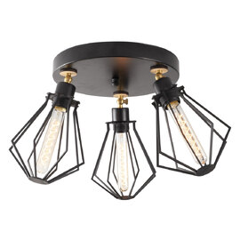 Oylat 3 Light Metal Ceiling Light in Black