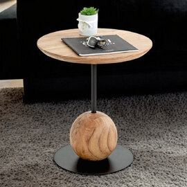 Ozark Wooden End Table In Oak Black