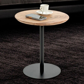 Ozark Wooden Round End Table In Oak Black