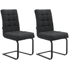 Ozmora Black Fabric Dining Chairs in Pair