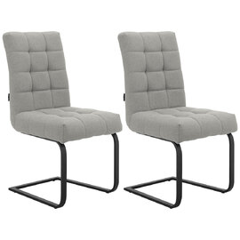 Ozmora Light Grey Fabric Dining Chairs in Pair