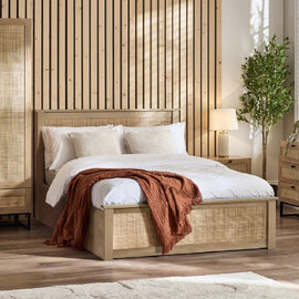 Pabla Wooden Storage Ottoman Double Bed In Oak
