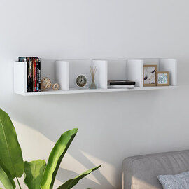 Pacorro Wooden Wall Shelf With 4 Compartments In White