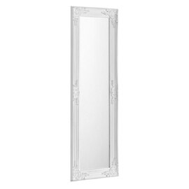 Padila Floor Dressing Cheval Mirror In Antique White Frame