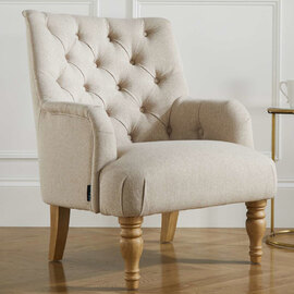 Padston Fabric Lounge Armchair In Wheat