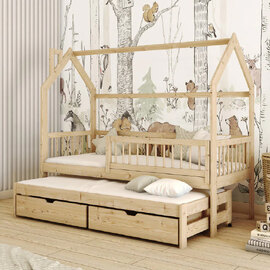 Paige Wooden Day Bed Without Mattress And Trundle In Pine