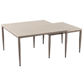 Palmerton Ceramic Square Nesting Coffee Tables In Matt Latte