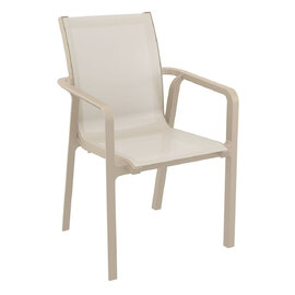 Palmetto Fabric Outdoor Armchair in Taupe