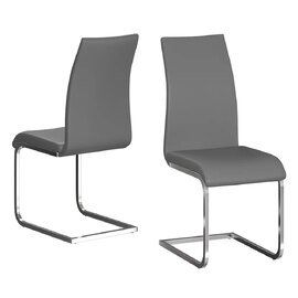 Paoli Grey Faux Leather Dining Chairs In Pair