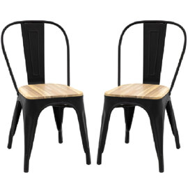 Paralia Outdoor Natural Wooden Dining Chairs In Pair