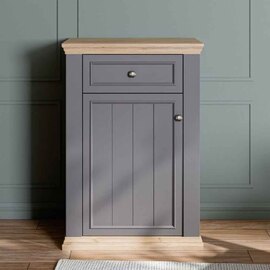 Parenzo Wooden Shoe Storage Cabinet in Wolfram Grey and Mauvella Oak