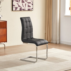 Paris Faux Leather Dining Chair In Black