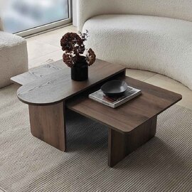 Paris Wooden Nesting Coffee Tables in Walnut
