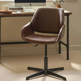 Parkerfield Faux Leather Home and Office Chair in Brown