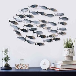 Parklane Metal Aurelian Aquatic Wall Art in Black and White
