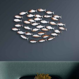 Parklane Metal Aurelian Aquatic Wall Art in Brown and White