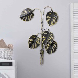 Parklane Metal Eclipse Leaf Wall Art in Black and Gold